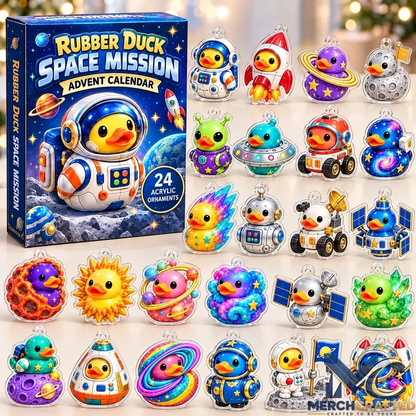 Rubber Duck Space Mission Advent Calendar 2026 24 Day Acrylic Ornament Christmas Countdown Gift