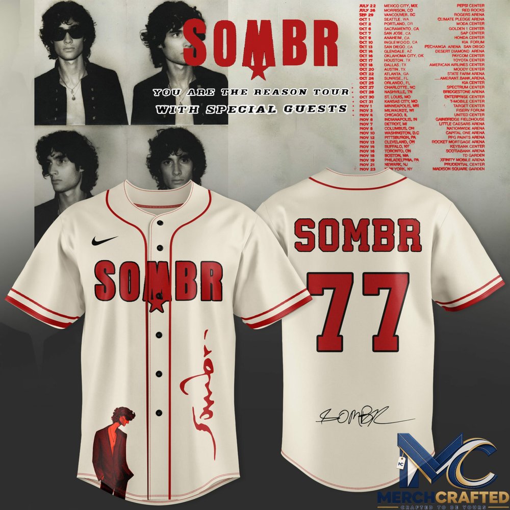 SOMBR You Are The Reason World Tour - AUxNZ Tour Baseball Jersey