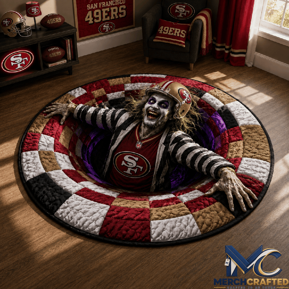San Francisco 49ers Halloween 2026 Zombie Limited Edition Quilted Round Rug