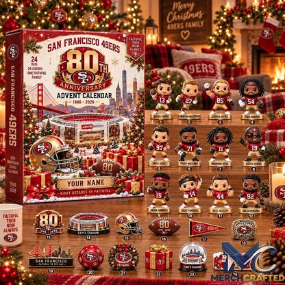San Francisco 49ers NFL Christmas 2026 Anniversary Customize Name Advent Calendar