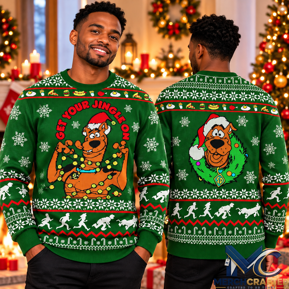 Scooby Doo Get Your Jingle On Ugly Christmas Sweater Holiday Gift
