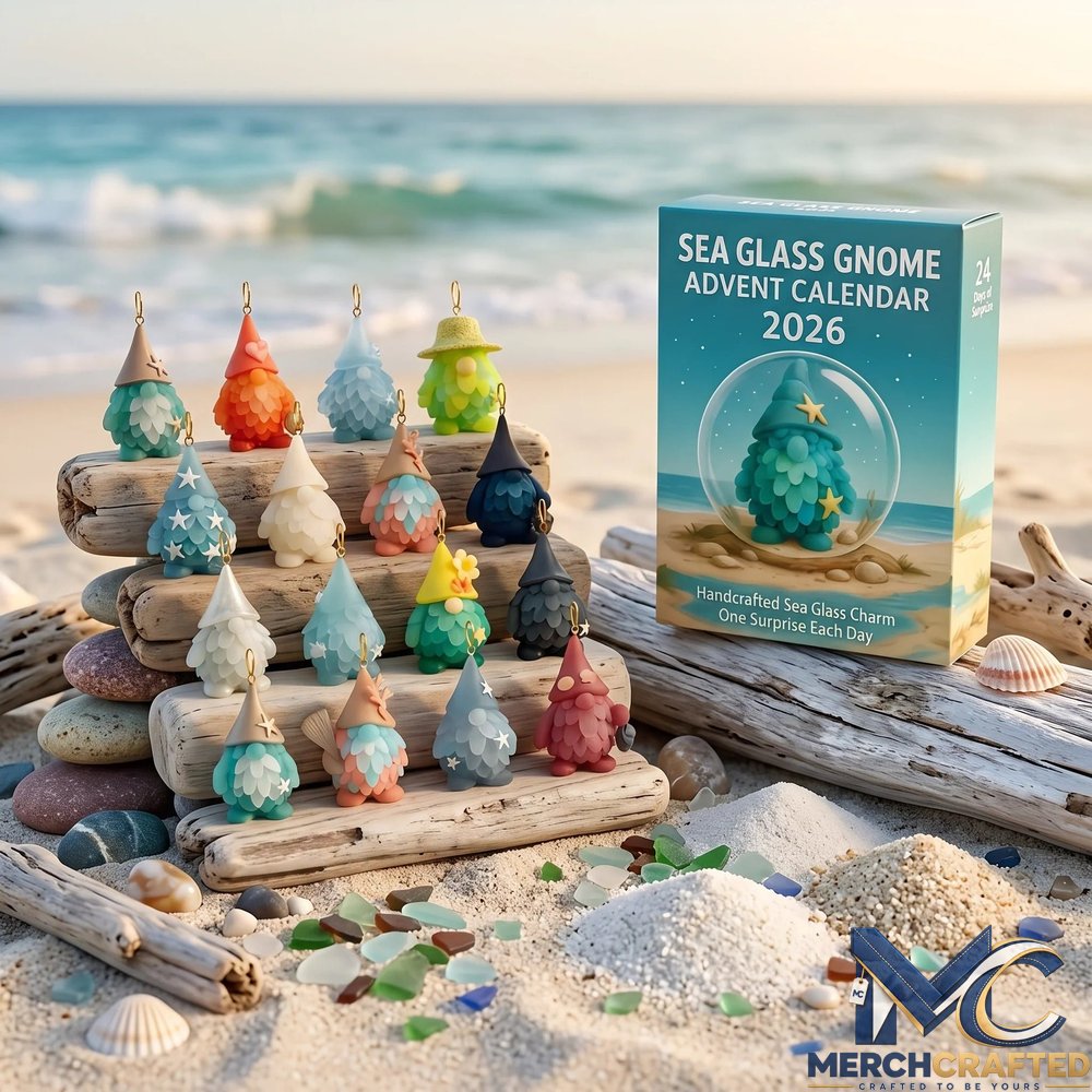 Sea Glass Gnome 2026 – Coastal Holiday Decor Advent Calendar