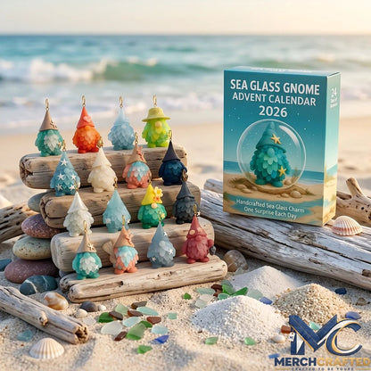 Sea Glass Gnome 2026 – Coastal Holiday Decor Advent Calendar