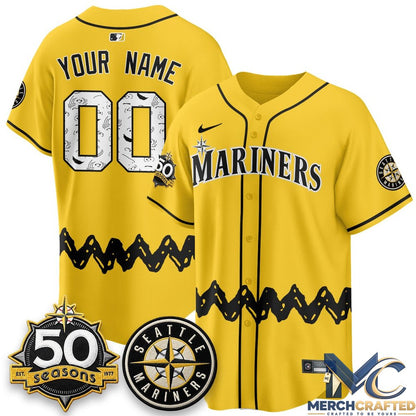 Seattle Mariners x Peanuts Vapor Limited Custom Baseball Jersey