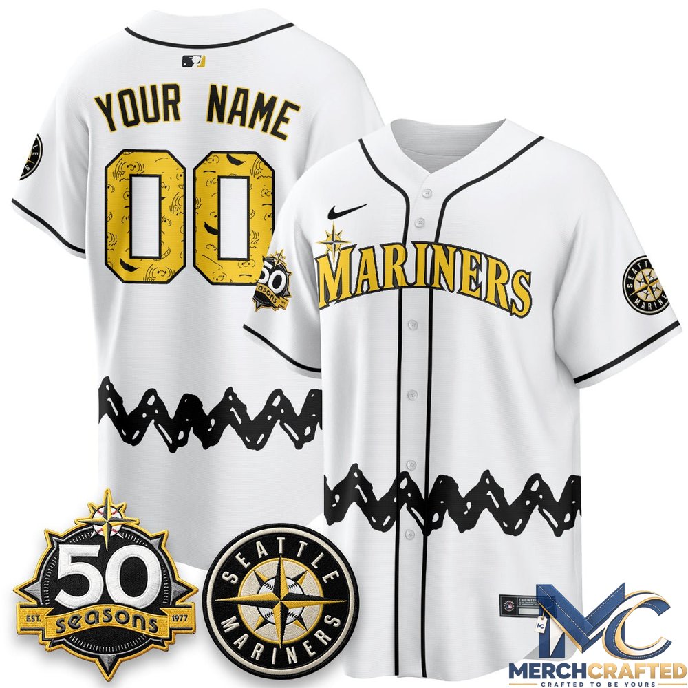Seattle Mariners x Peanuts Vapor Limited Custom Baseball Jersey