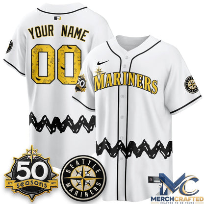 Seattle Mariners x Peanuts Vapor Limited Custom Baseball Jersey