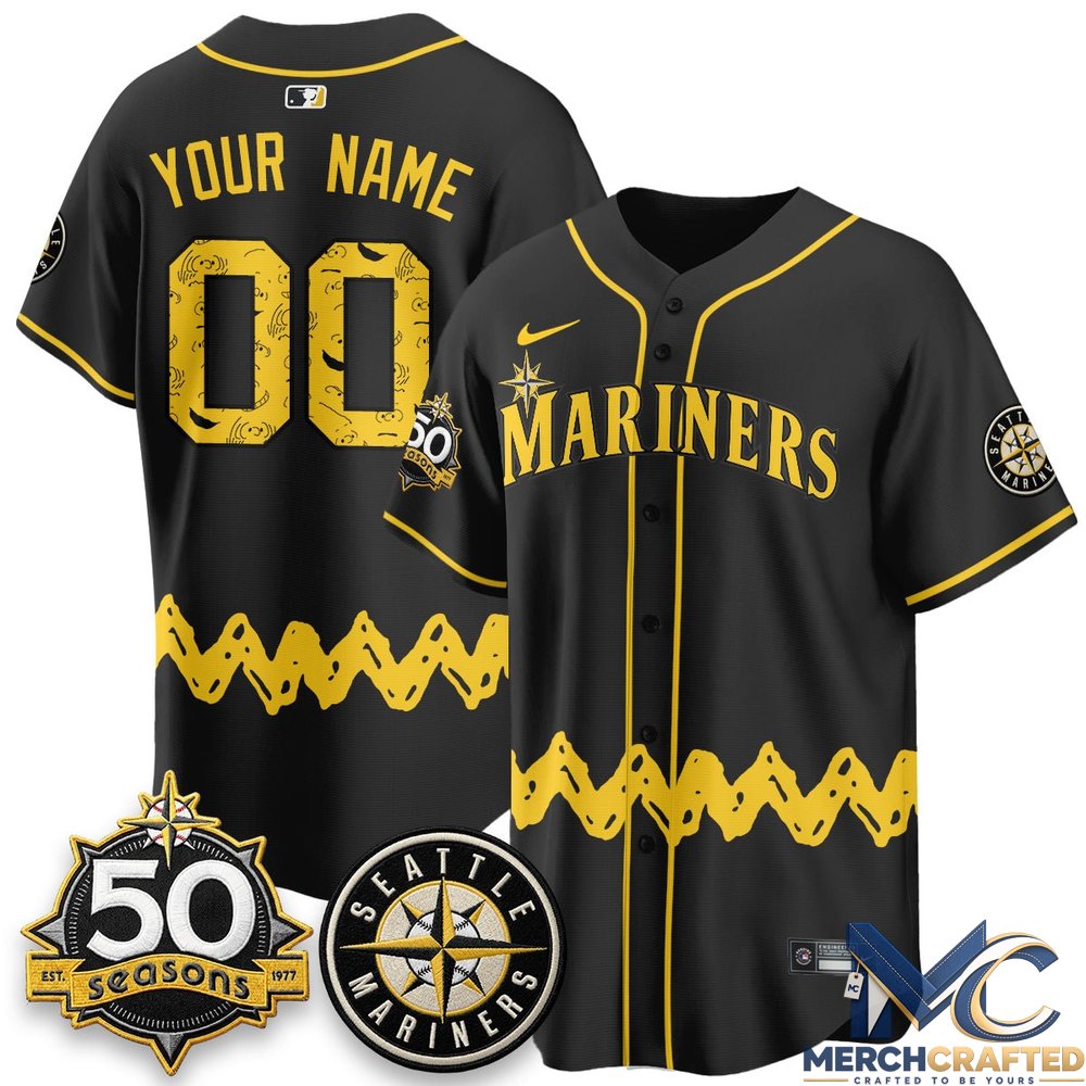 Seattle Mariners x Peanuts Vapor Limited Custom Baseball Jersey