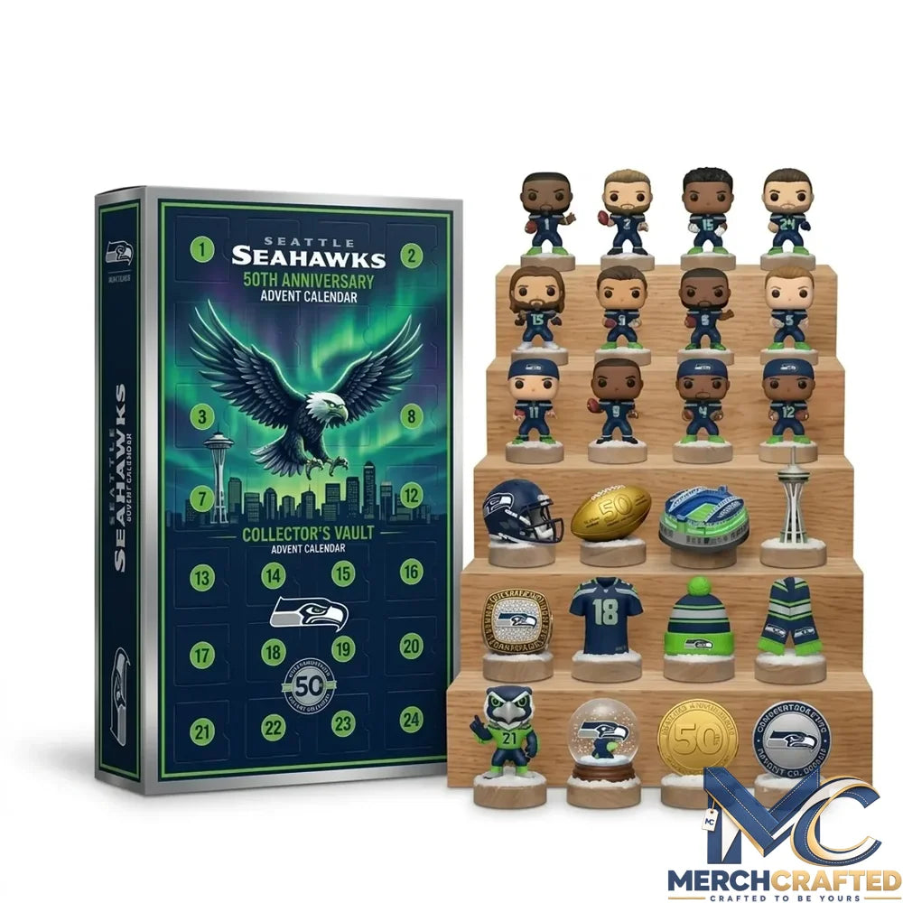 Seattle Seahawks 50th Anniversary Limited Edition 24 Day Holiday Collectible Figures Advent Calendar