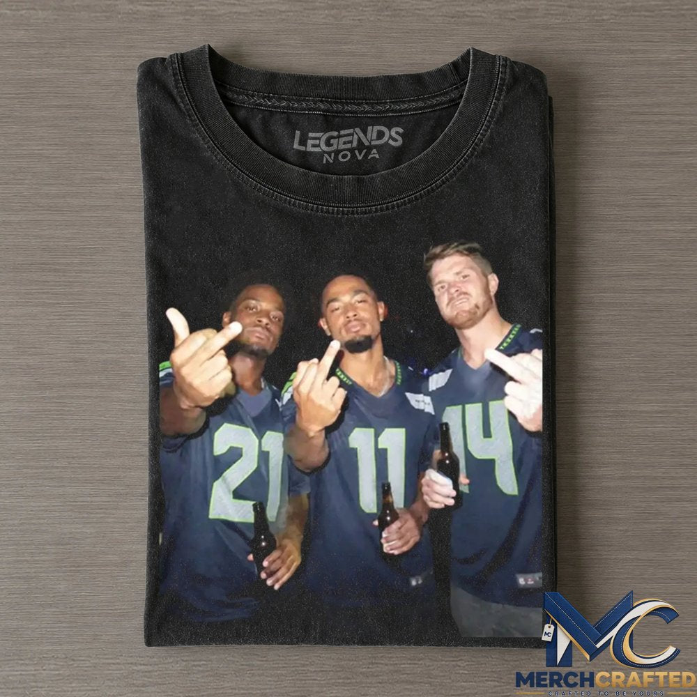Seattle Seahawks Devon Witherspoon, Jaxon Smith-Njigba x DK Metcalf Smoking x Middle Finger T-Shirt