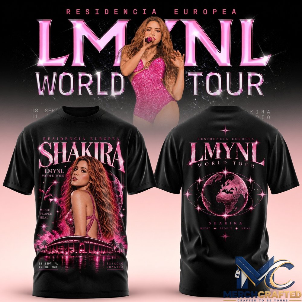Shakira LMYNL World Tour 2026 T-Shirt – Residencia Europea Concert Tee