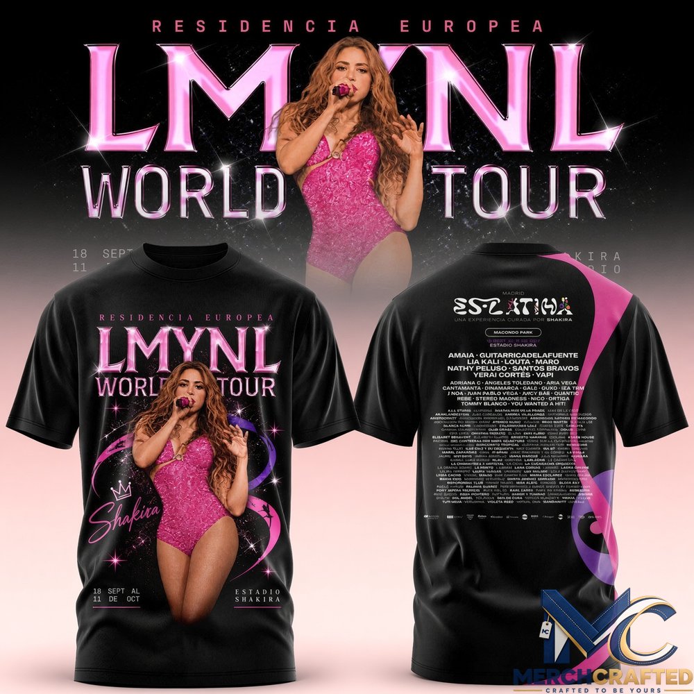 Shakira LMYNL World Tour 3D Shirt – Estadio Shakira 2026 Tee