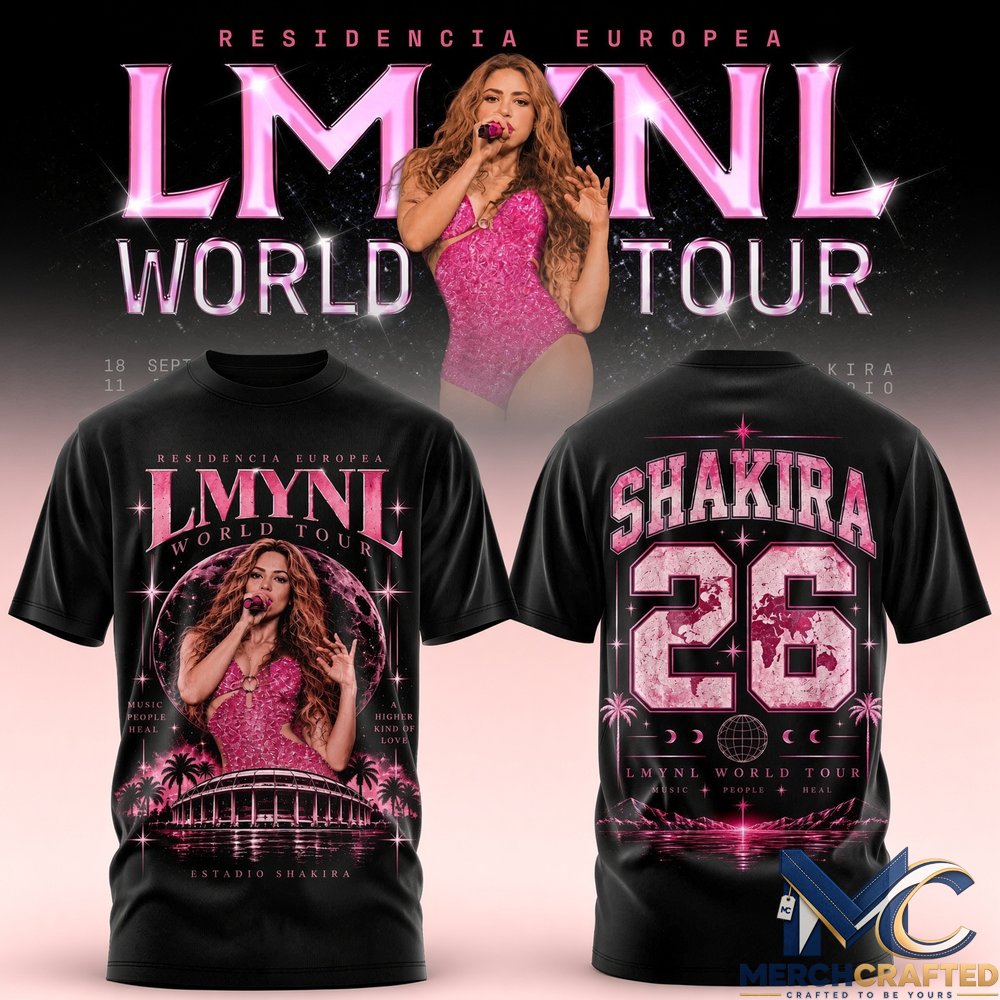 Shakira Las Mujeres Ya No Lloran World Tour Spain T-Shirt – Residencia Europea 2026 Tee