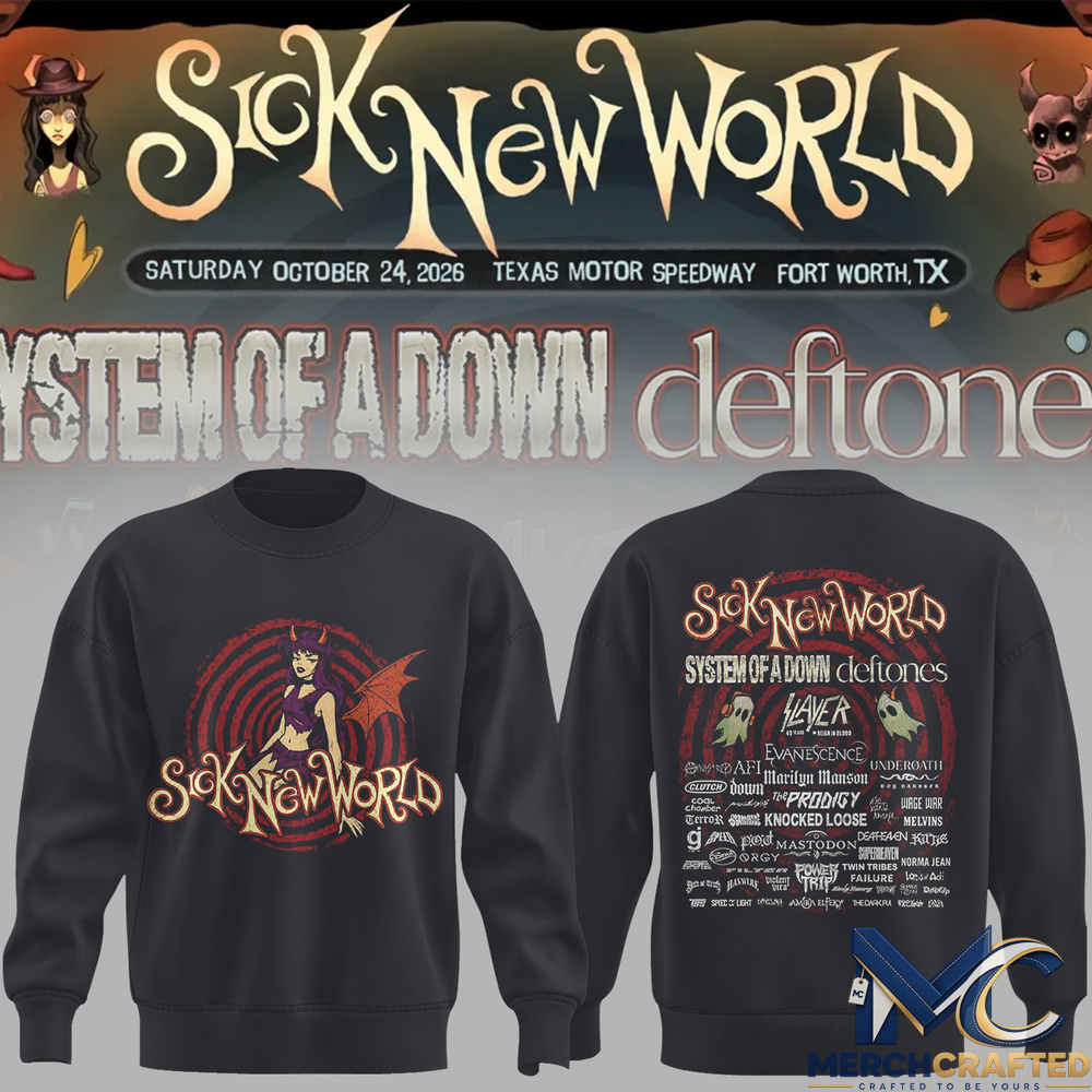 Sick New World Texas 2026 Gray Festival Sweatshirt