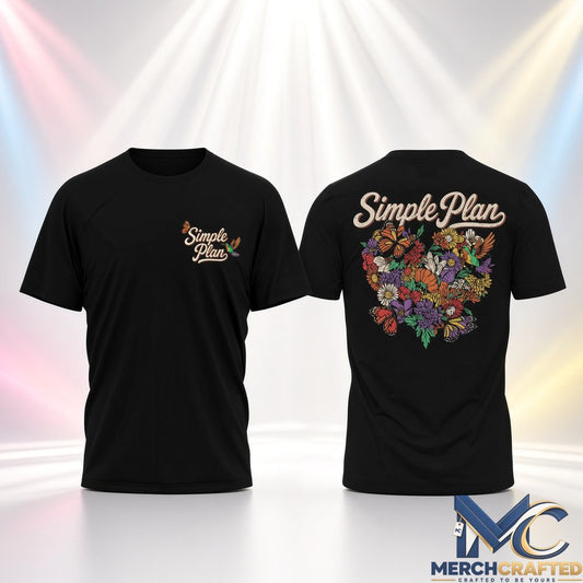 Simple Plan Bigger Than You Think Tour 2026 London T Shirt Black Graphic Tee OVO Arena Wembley