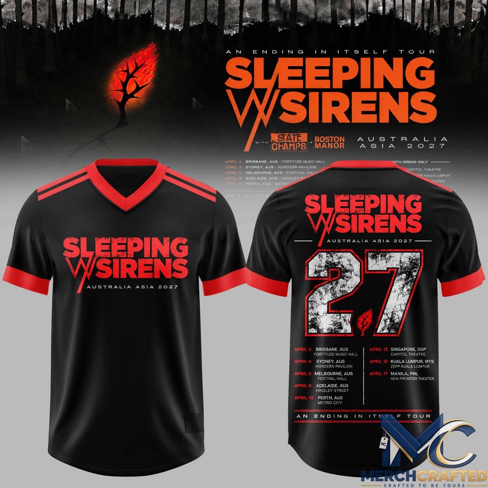 Sleeping With Sirens Australia Tour Football Jersey