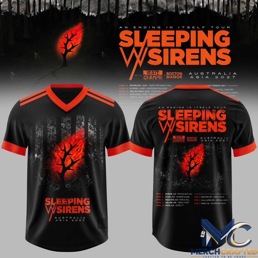 Sleeping With Sirens Australia Tour Football Jersey