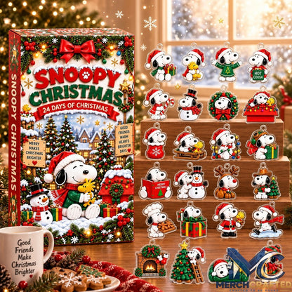 Snoopy Christmas 2026 Advent Calendar 24 Days Ornament Charm Gift Set