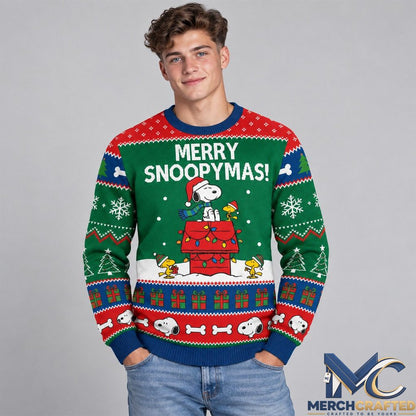 Snoopy Merry Snoopymas Green 2026 Ugly Christmas Sweater