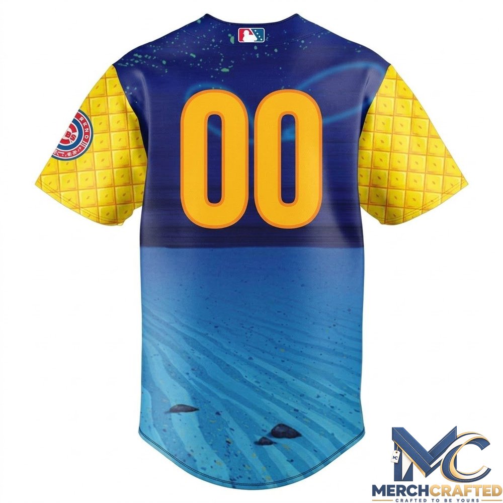 South Bend Cubs x SpongeBob SquarePants Theme Night Button-Up Customized Baseball Jersey