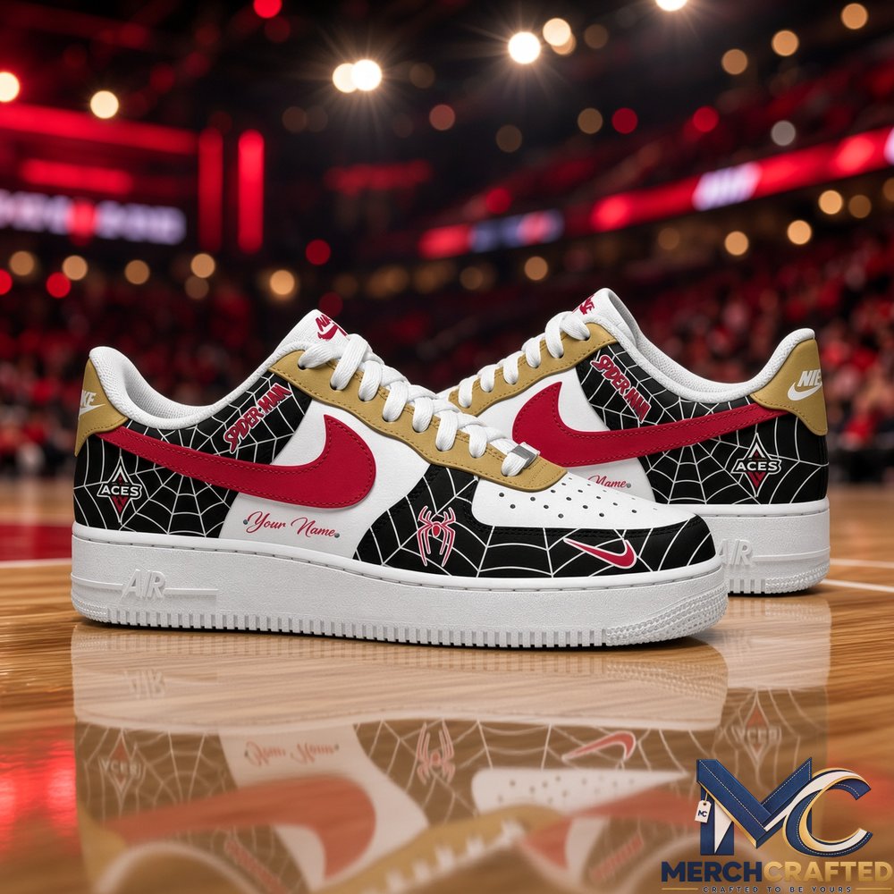 Spider-Man x Las Vegas Aces Custom Name Basketball Sneakers
