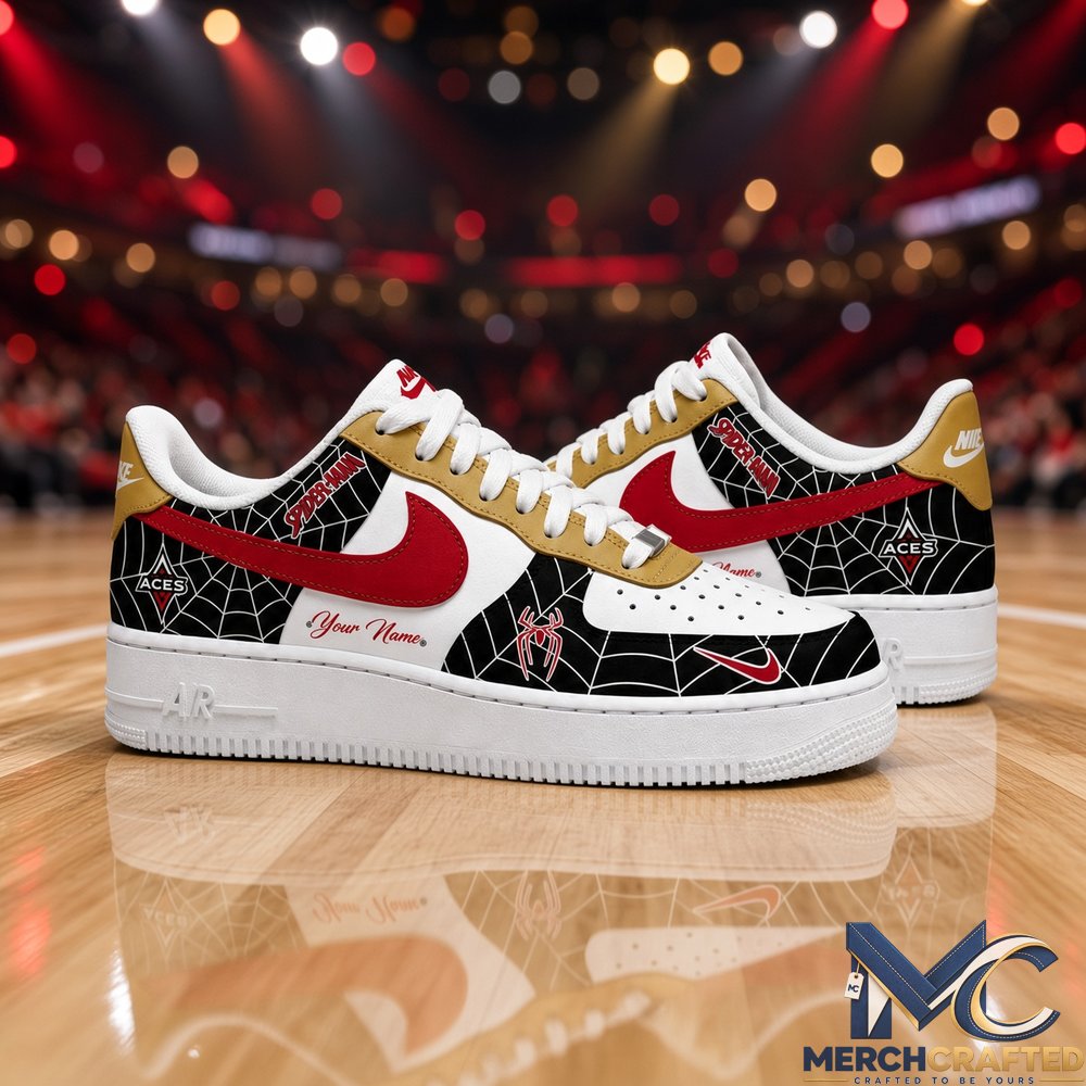 Spider-Man x Las Vegas Aces Custom Name Basketball Sneakers