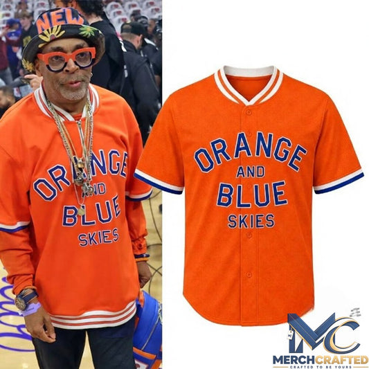Spike Lee Knicks Game Orange And Blue Skies Jersey