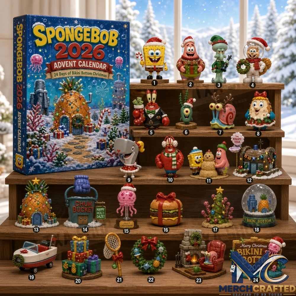 SpongeBob SquarePants 2026 Christmas Advent Calendar  24 Days of Bikini Bottom Christmas Ornaments