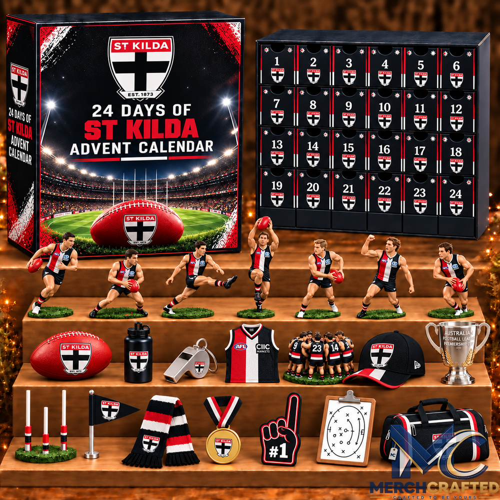 St Kilda Saints AFL 24 Day Christmas Advent Calendar Australian Rules Football Player Figures and Fan Collectibles Gift Set