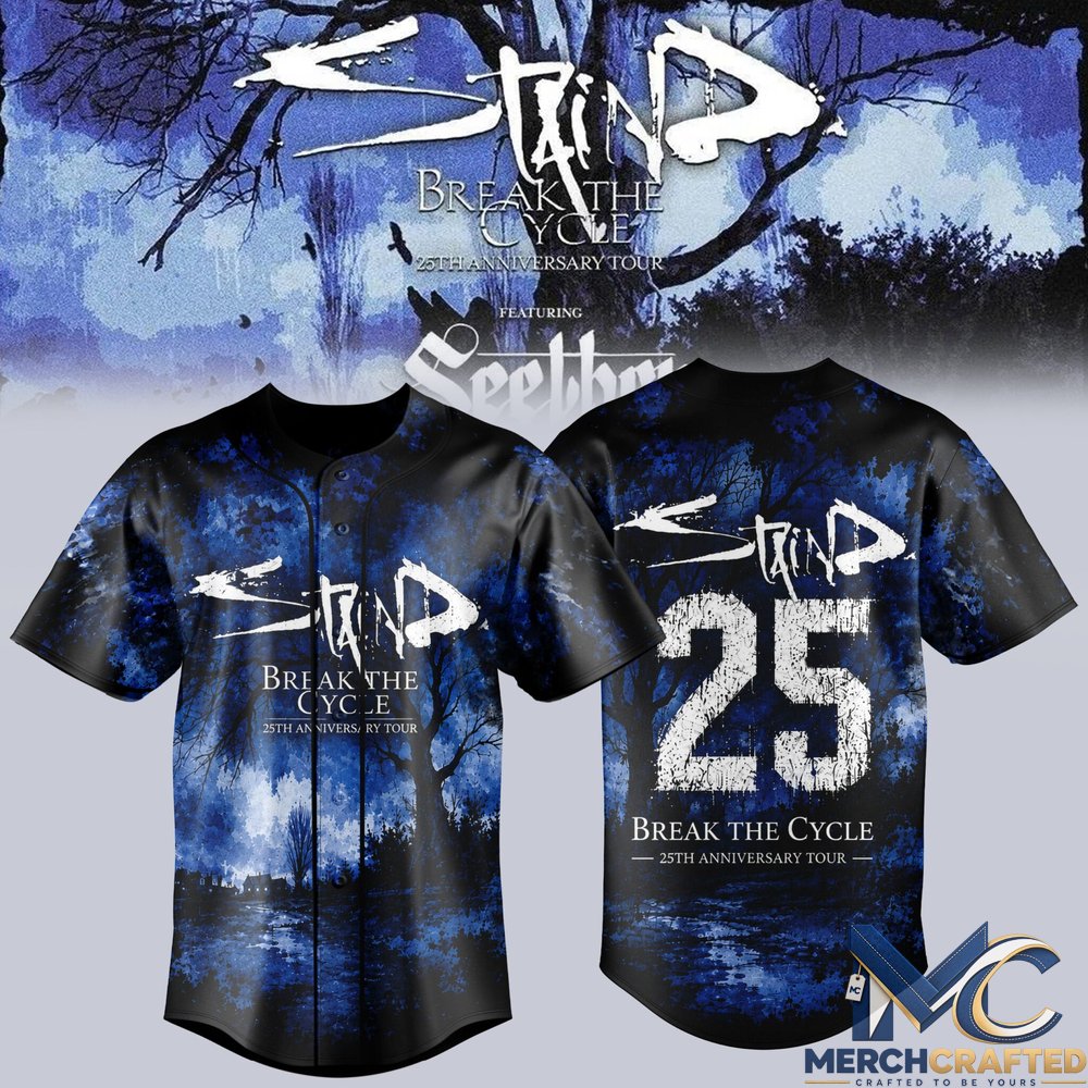 Staind- Break The Cycle 25th Anniversary Tour Baseball Jersey