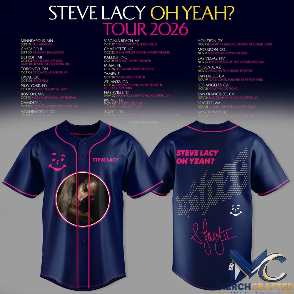 Steve Lacy “Oh yeah” Tour 2026 Baseball Jersey