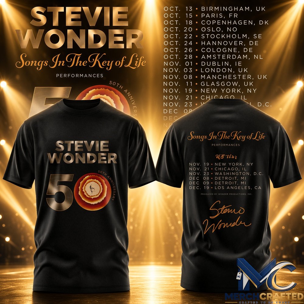 Stevie Wonder Songs in the Key of Life 50th Anniversary Tour 2026 T-Shirt