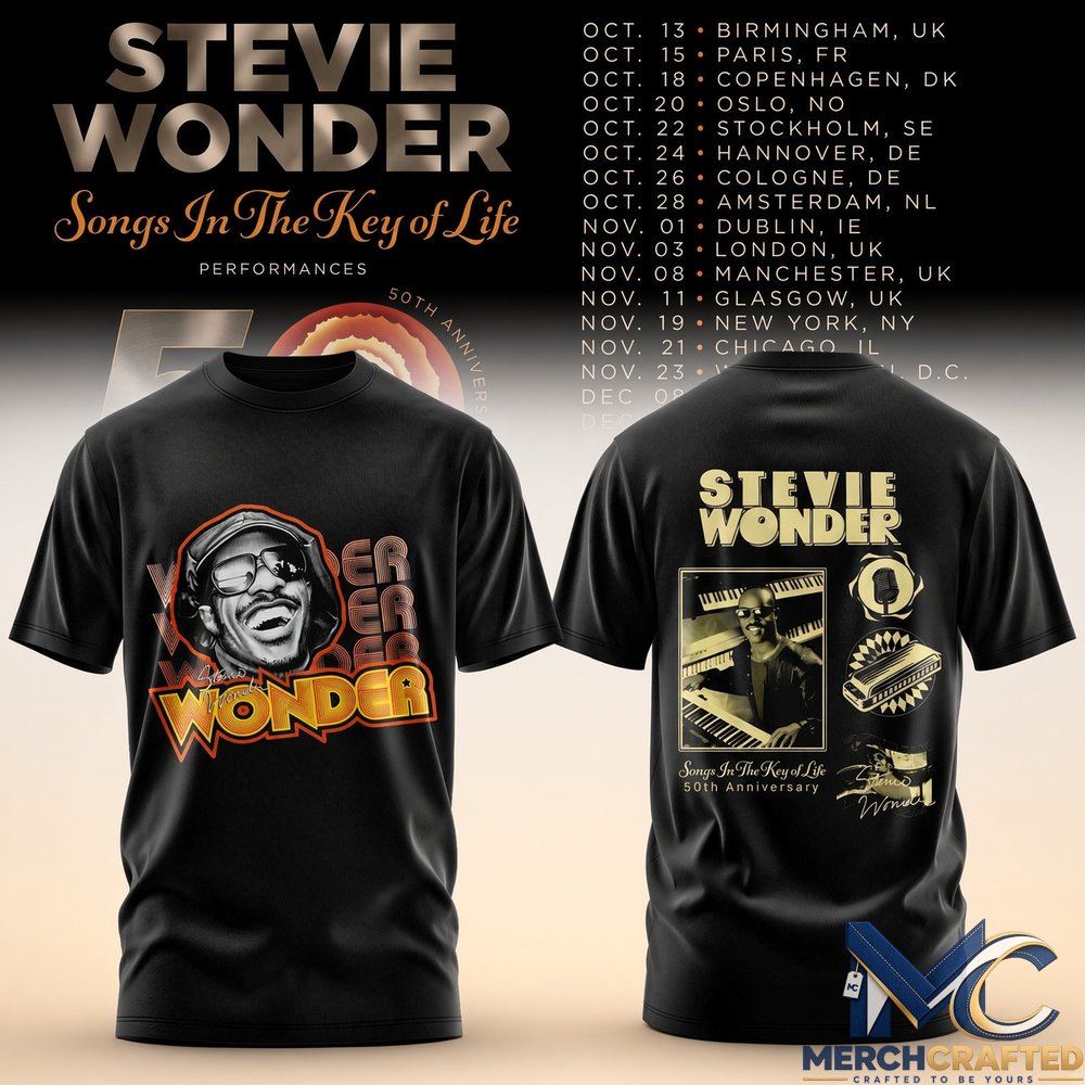 Stevie Wonder Songs in the Key of Life 50th Anniversary Tour T-Shirt – Limited Performances Tee