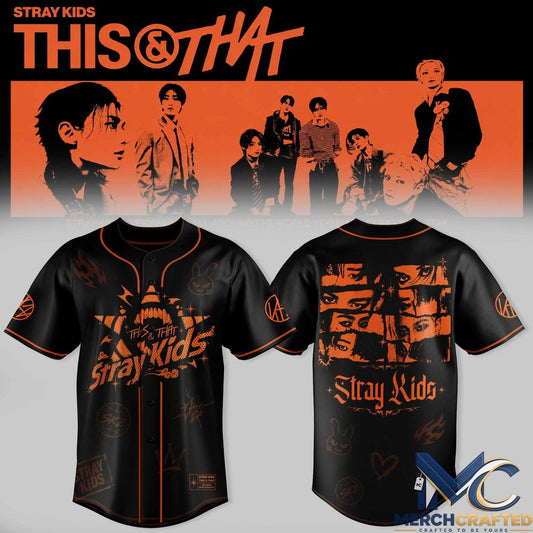 Stray Kids This x That 2026 Black Collage Baseball Jersey