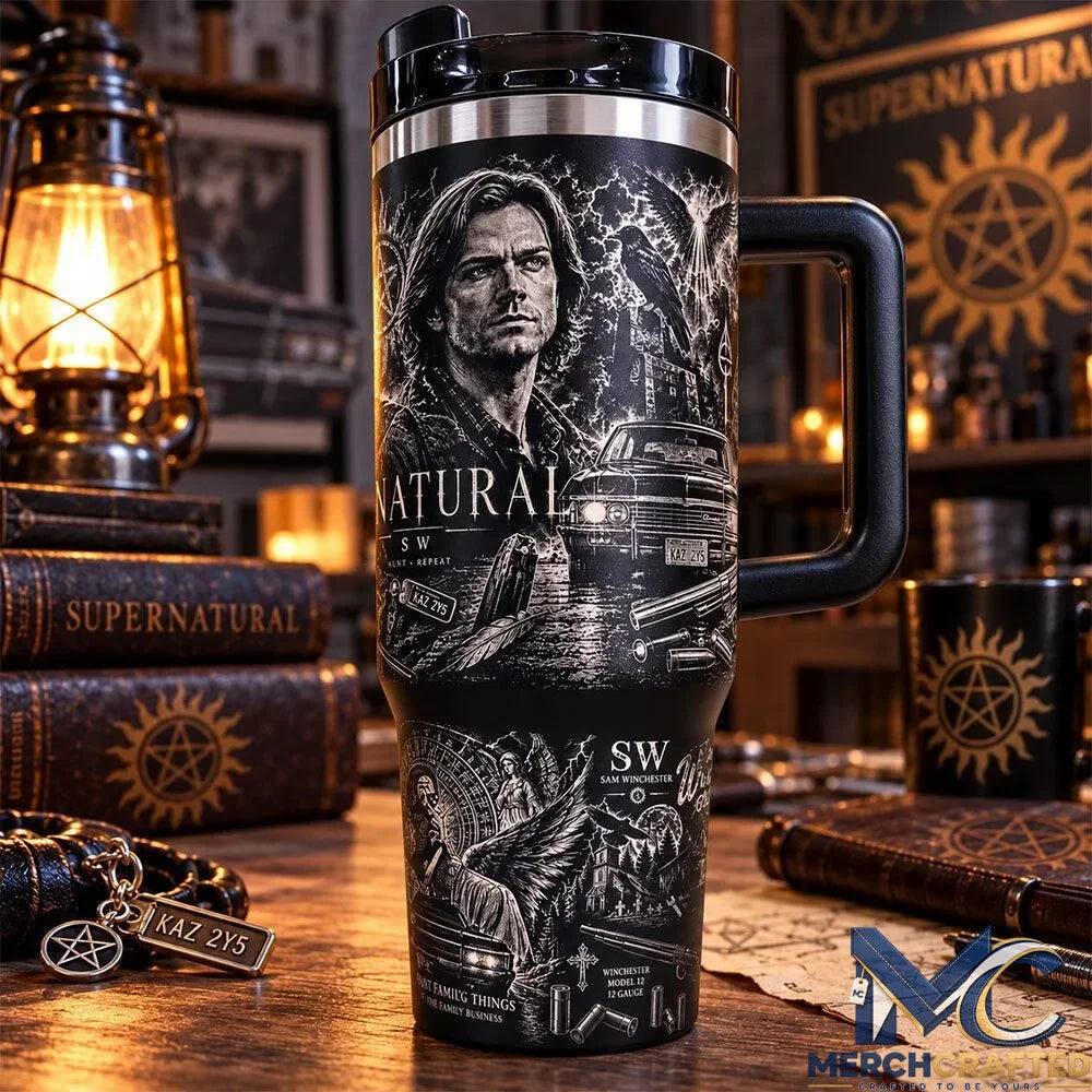 Supernatural Dean And Sam Winchester Tumbler SPN TV Series Fan Gift Travel Cup