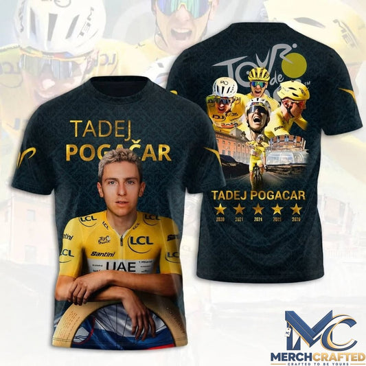 Tadej Pogacar 2026 5X Tour de France Winner Limited Editon Shirt