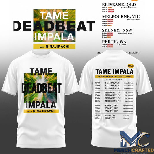 Tame Impala Deadbeat Tour Australia 2026 T-Shirt