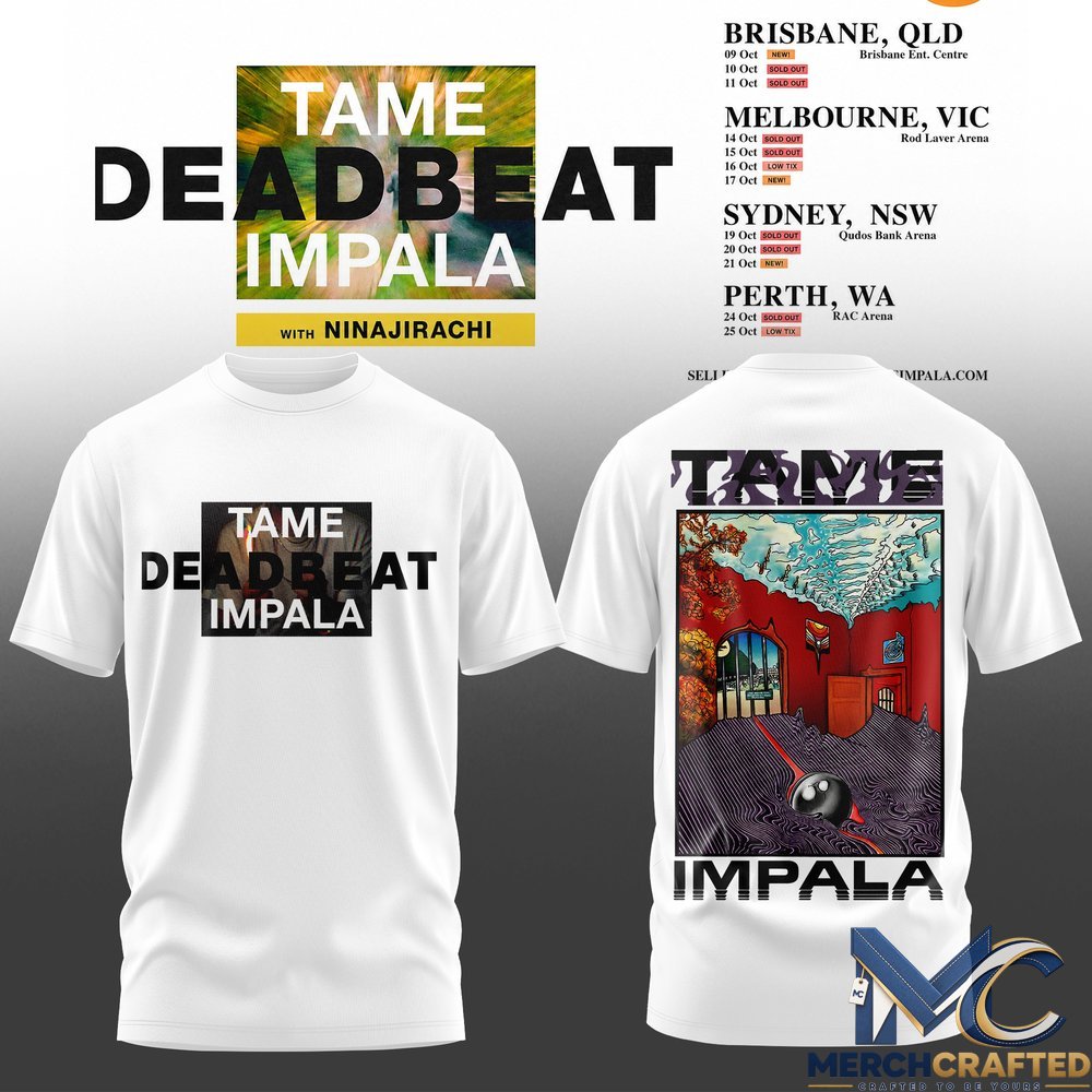 Tame Impala Deadbeat Tour Australia 2026 T-Shirt