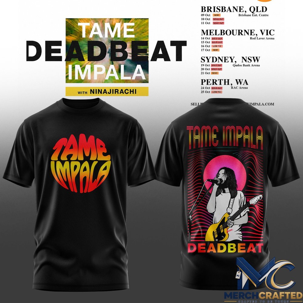 Tame Impala Deadbeat Tour Australia 2026 T-Shirt