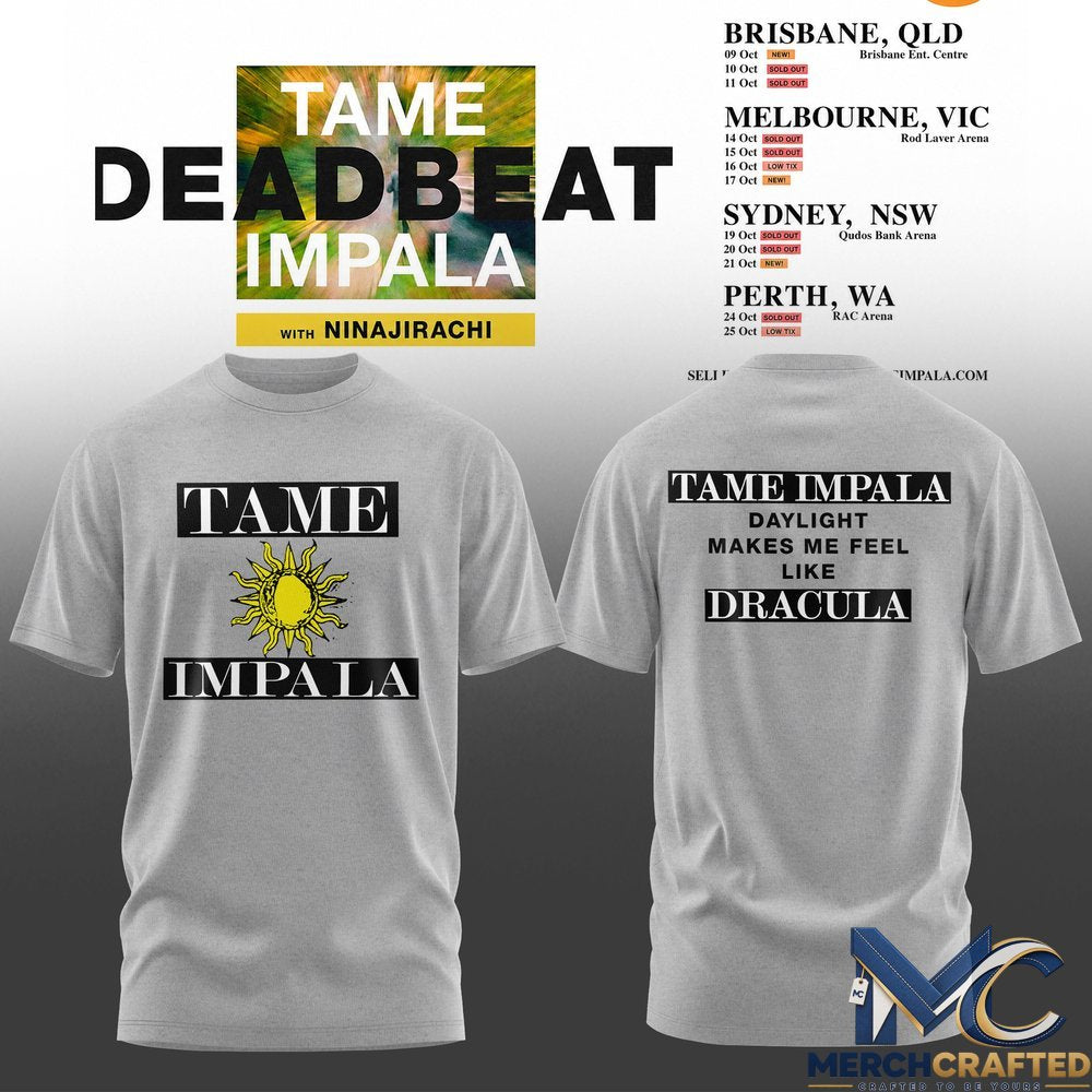 Tame Impala Deadbeat Tour Australia 2026 T-Shirt