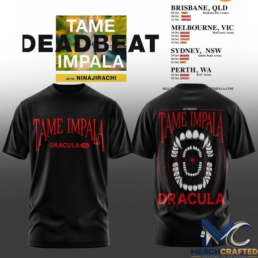 Tame Impala Deadbeat Tour Australia 2026 T-Shirt
