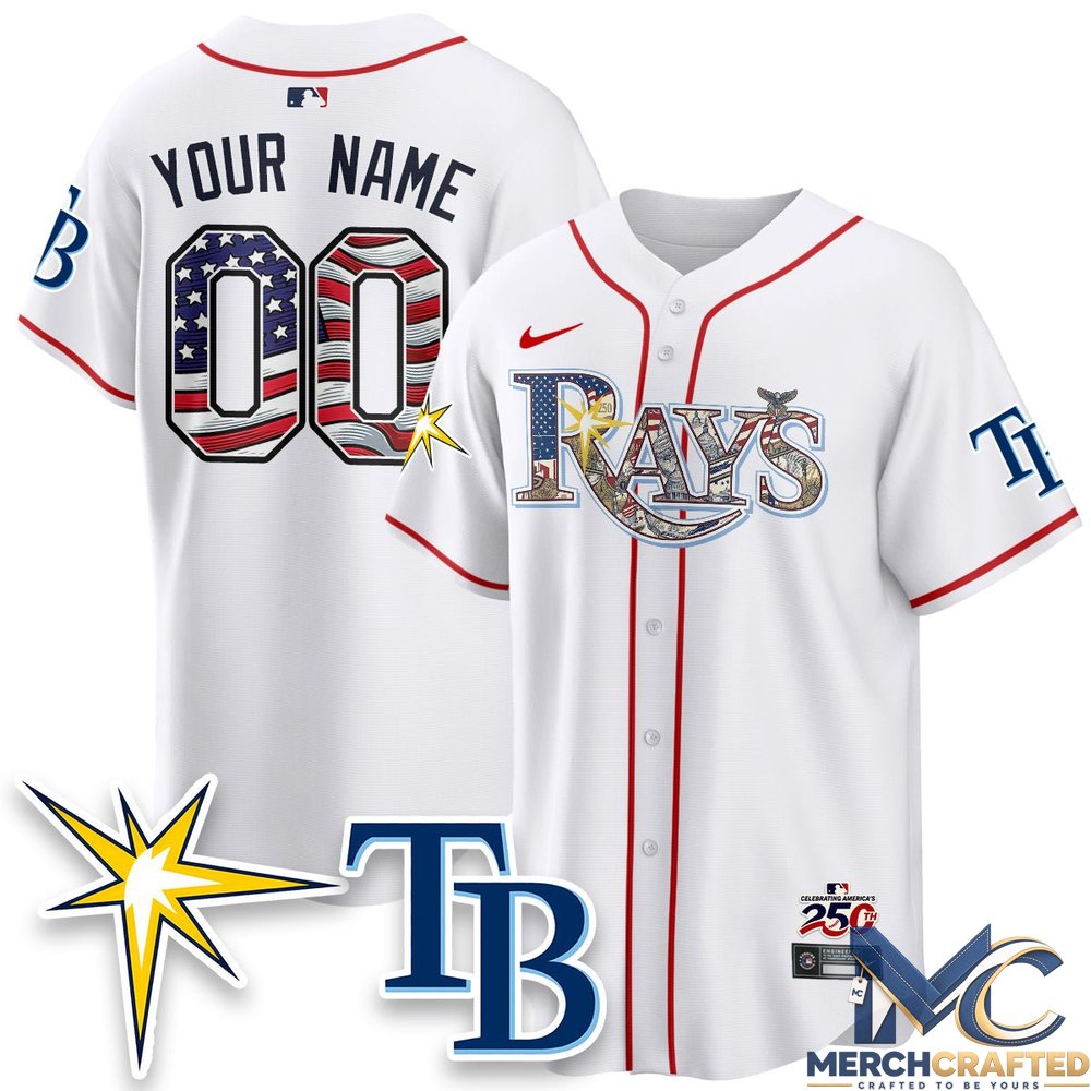 Tampa Bay Rays Independence Day USA 2026 Vapor Limited Custom Baseball Jersey