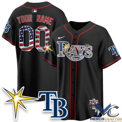 Tampa Bay Rays Independence Day USA 2026 Vapor Limited Custom Baseball Jersey