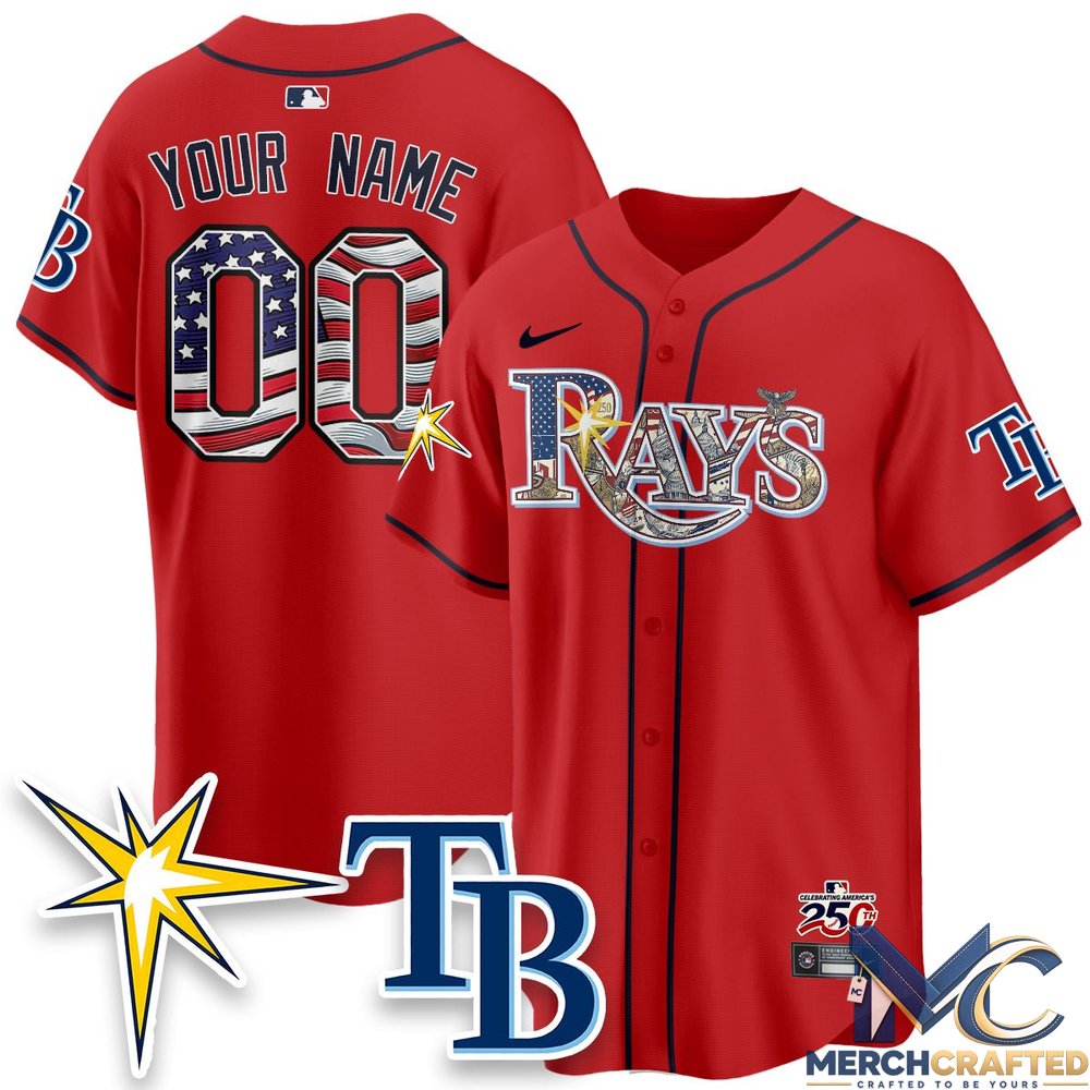 Tampa Bay Rays Independence Day USA 2026 Vapor Limited Custom Baseball Jersey
