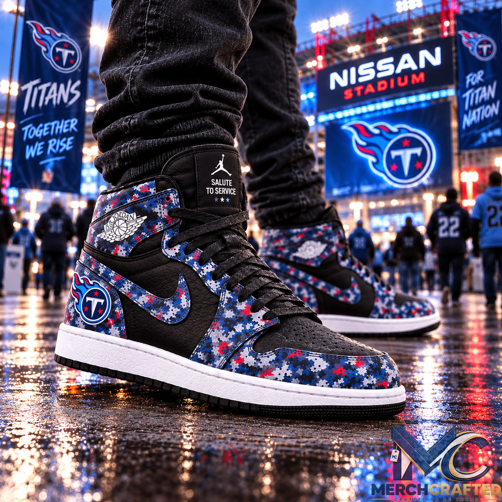 Tennessee Titans 2026 Salute to Service Black Camo High Top Shoes