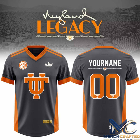 Tennessee Volunteers Neyland Legacy Adidas Smokey Grey Personalized Football Jersey