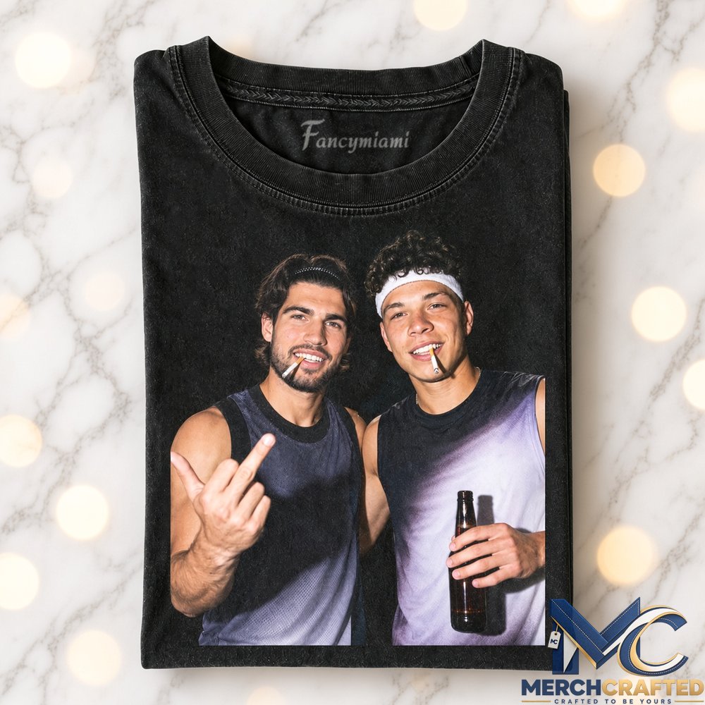 Tennis x Ben Shelton x Carlos Alcaraz Drinking Middle Finger T-Shirt