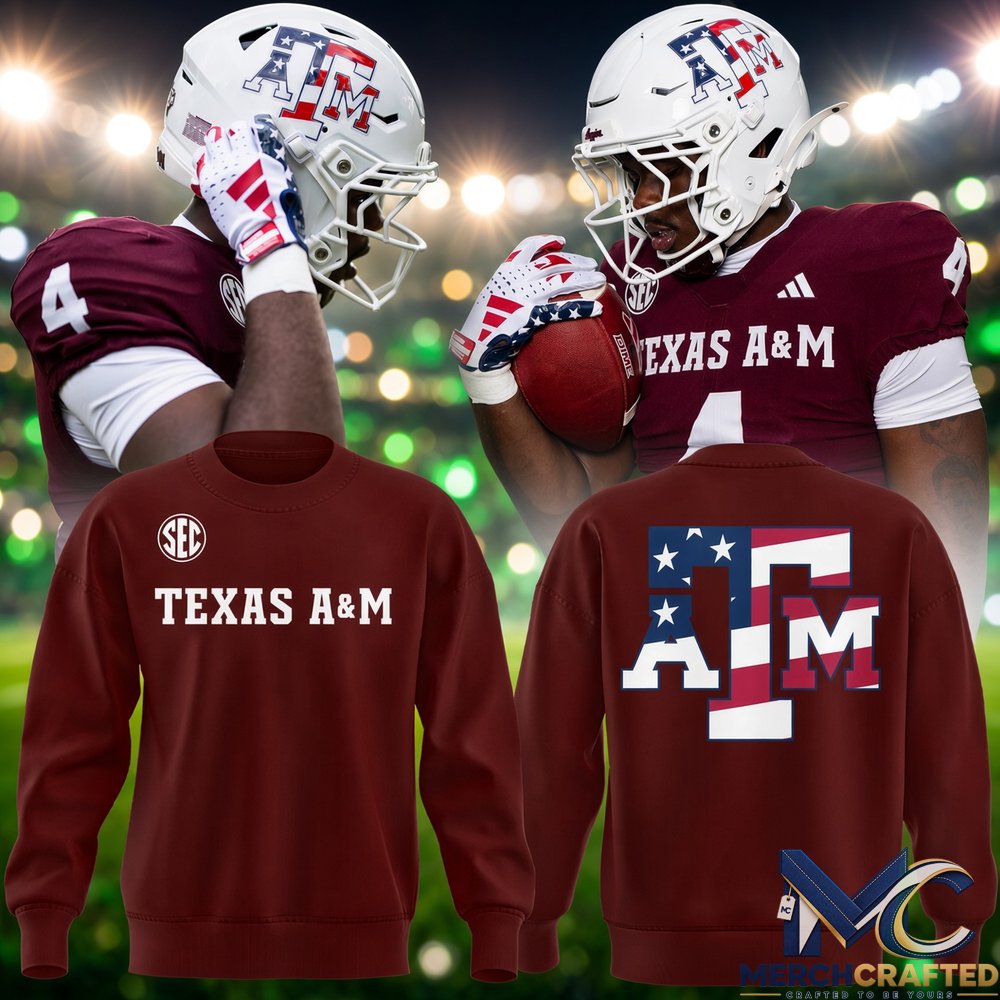 Texas A&M Aggies Football 2026 Sweater  Patriotic ATM Logo Crewneck