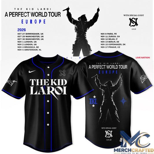 The Kid LAROI A Perfect World Tour Europe 2026 Tour Special Baseball Jersey