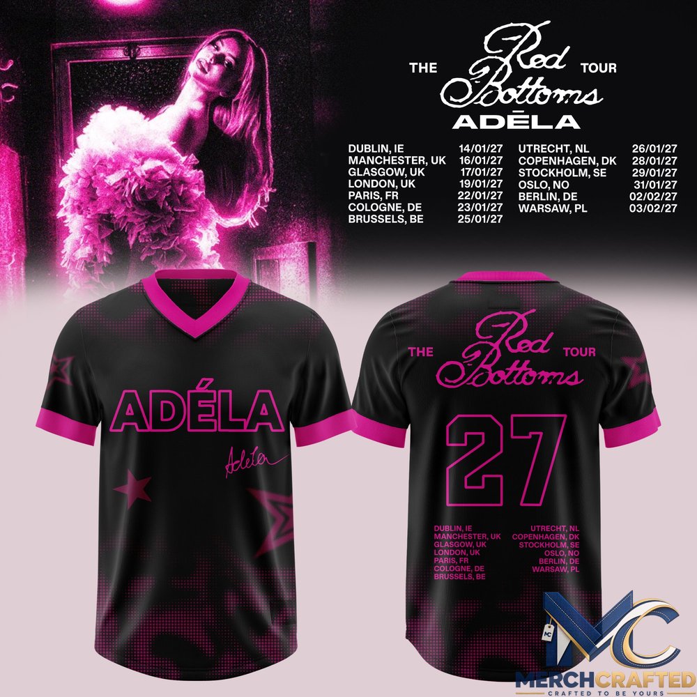 The Red Bottoms Tour 2027 Adéla UK & Europe Special Football Jersey