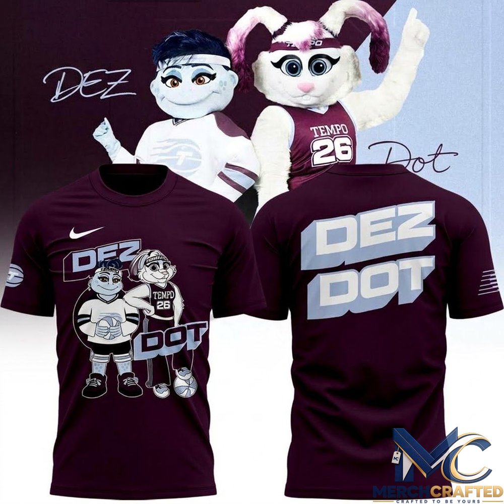 Toronto Tempo Dez and Dot Mascot Maroon T-Shirt